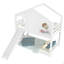 Lit superposé simple avec glissade et tablettes de rangement, lit mezzanine en bois massif avec fenêtre