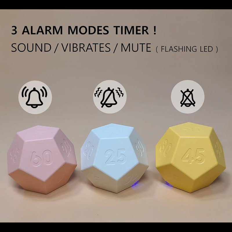 Cube Timer, Pomodoro Timer, Rechargeable Small Cute Timer, Timer For Kids And Classroom, Kitchen Timer For Cooking, Workout & Study Countdown Timer, Time Management Timer (Rose Pink)