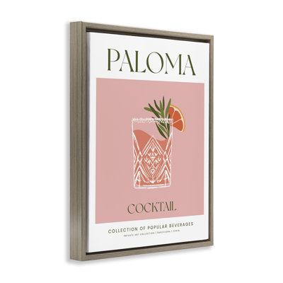 «Minimal Paloma Cocktail», art mural encadré flottant