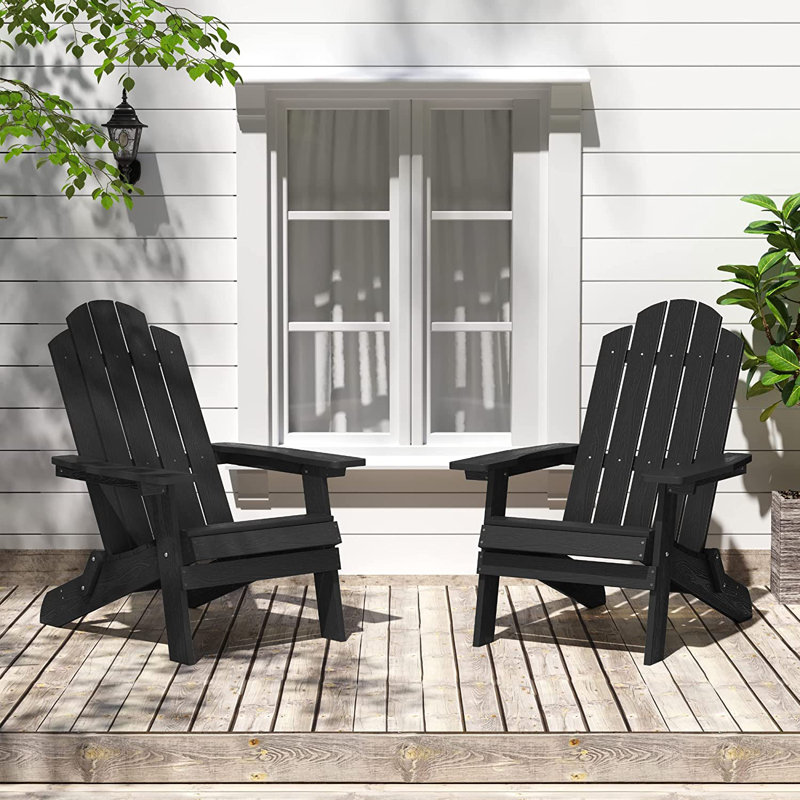 Chaise Adirondack pliante pour l'extérieur Chaises Adirondack faciles à assembler et confortables Chaise en plastique composite résistant aux intempéries pour l'extérieur