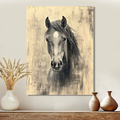 Horse in Velvet Pastel - Equine Portrait Metal Print, Horse Metal Print