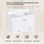 Meuble-lavabo moderne de 43 pouces avec dessus en marbre artificiel, rangement multifonctionnel et structure solide et durable (un seul trou pour robinet)