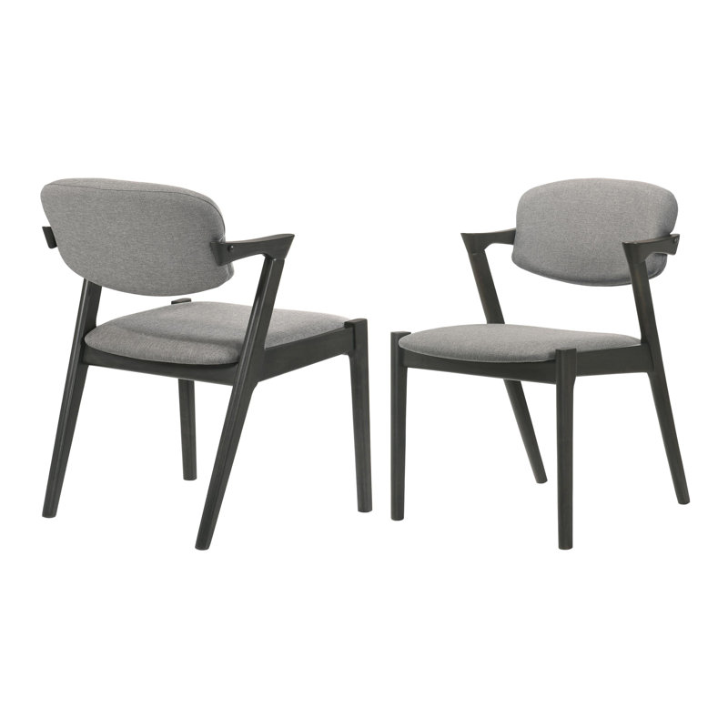 Fauteuil en tissu gris et noir (ensemble de 2)