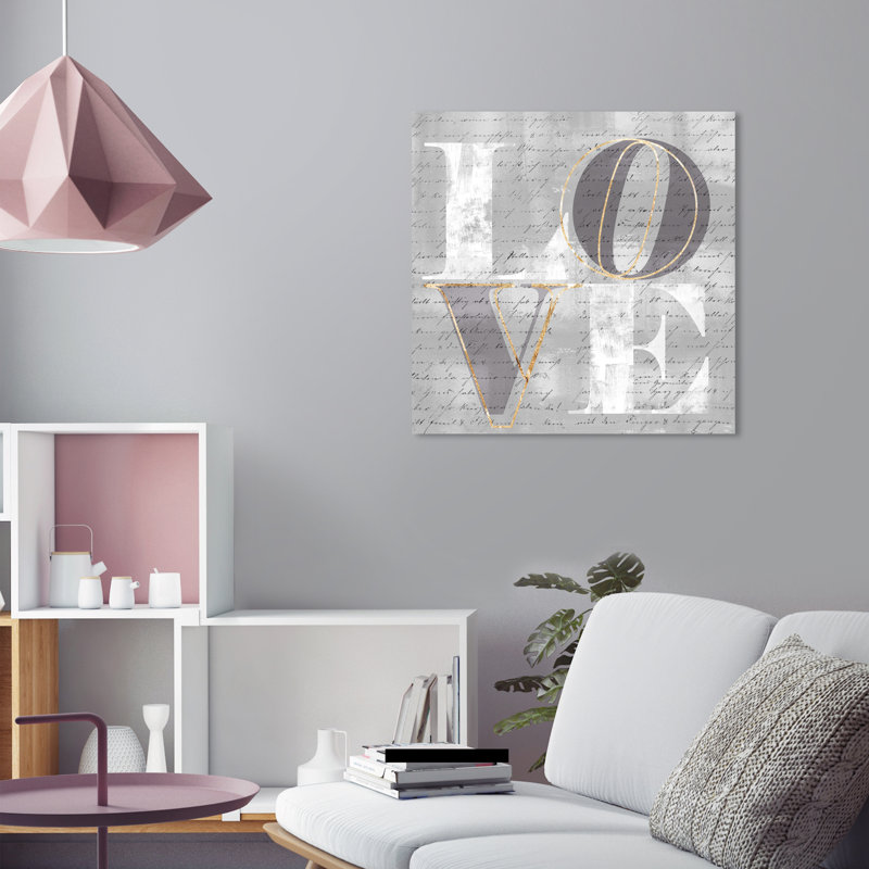 «Double Love I», art mural classique moderne sur toile pour la chambre à coucher, H 24 po x l 24 po, Toile tendue