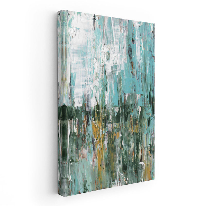 «Abstract Turquoise Forest I», reproduction d'art sur toile, H 36 po x l 24 po