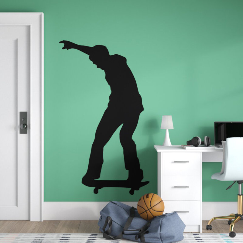Adhésif décoratif Skateboard Silhouette VI, H 48 po x l 28 po