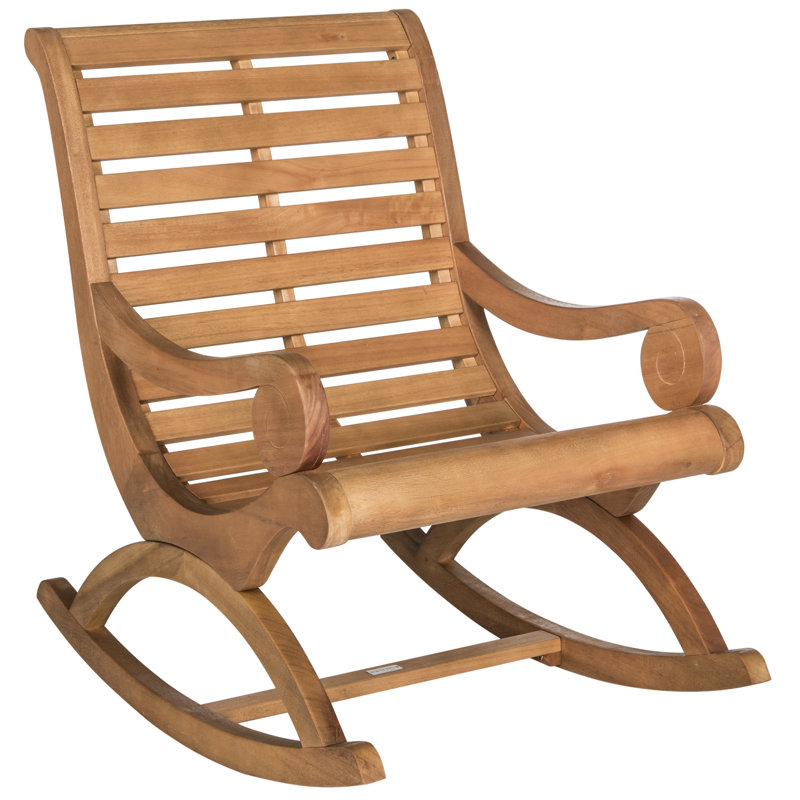 Outdoor Outdoor Annaruth Rocking Solid Wood Chair, Natural