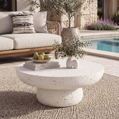 Rey Patio Round Magnesium Oxide Coffee Table