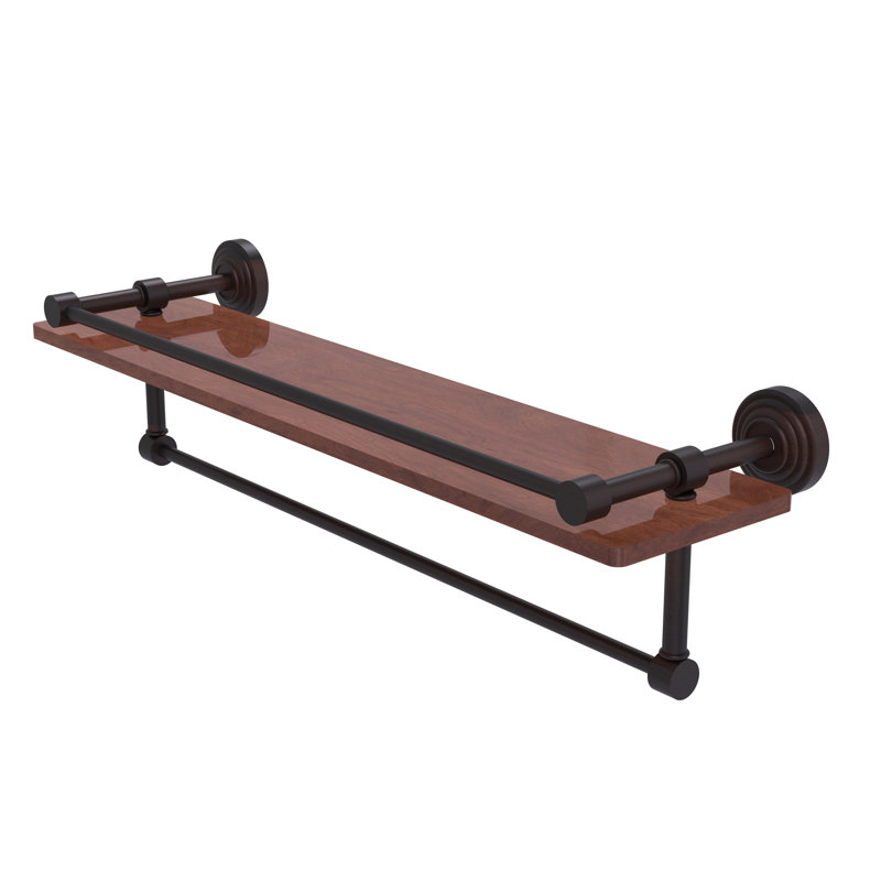Beresford Bracket Shelf with Towel Bar, Venetian Bronze, 5" H x 22" W x 5" D