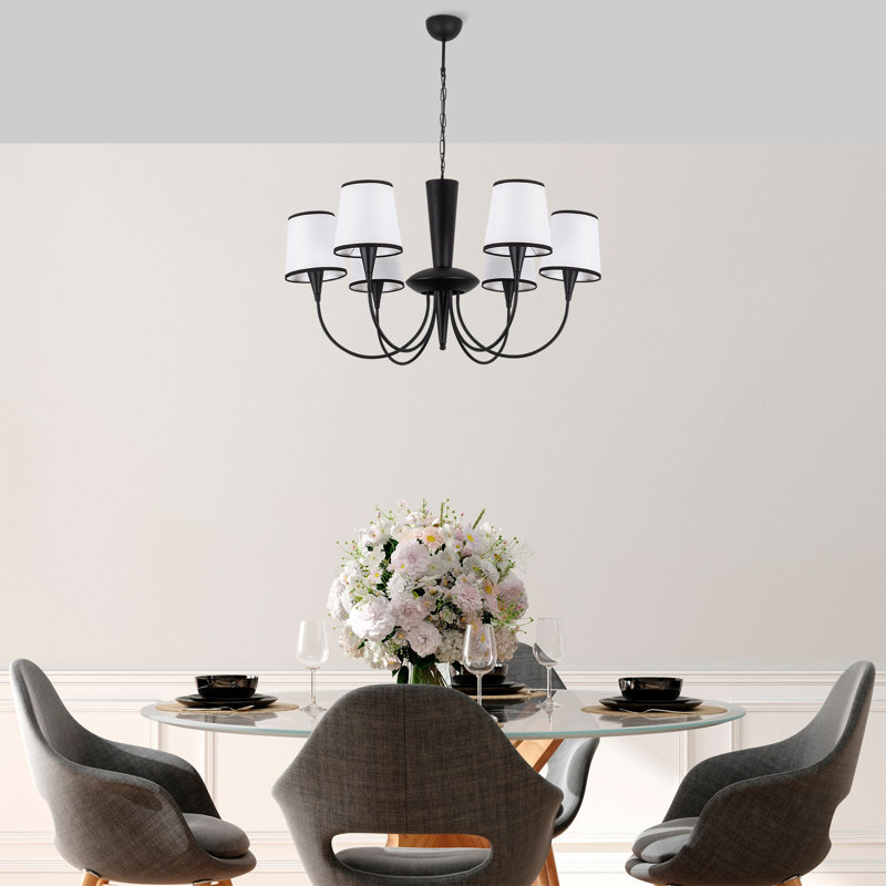 Emmie-Rose 6 - Light Waggon Wheel Chandelier, 75cm H x 75cm W x 85cm D