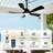 42" Wet Rated Plug-in Indoor Outdoor Ceiling Fan with Dimmable LED Lights and Remote Control, 6 Speeds Waterproof Patio Ceiling Fan with 3 Color LED Light