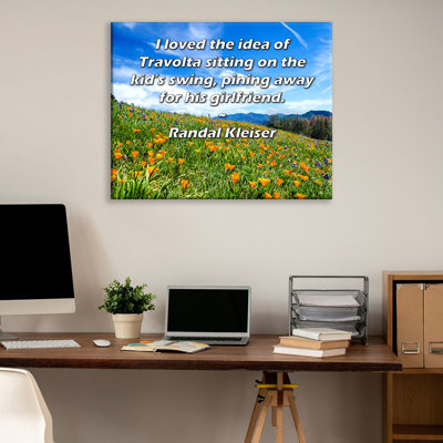 ArtsyQuotes Gallery Wrapped Canvas By Randal Kleiser: ""I loved the idea of Travolta sitting on the kid’s swing, pining away for his girlfriend -  Trinx, 6631298BFB0B4EAA91D6972E28994B48