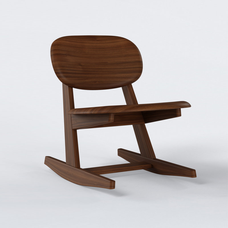 KufenKarl Solid Wood Rocking Chair, Walnut Dark