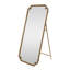Miroir de plancher 70,1 po en or antique avec support, grand miroir à cadre perlé pour chambre et salon