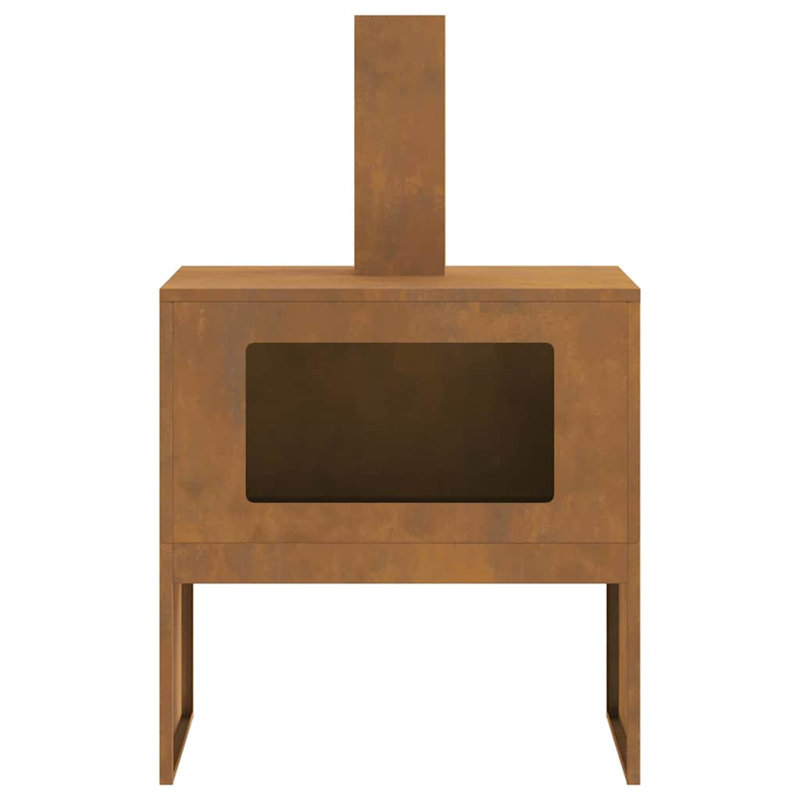 Steel Fire Pit, 96cm H x 40cm W x 60cm D, Brown