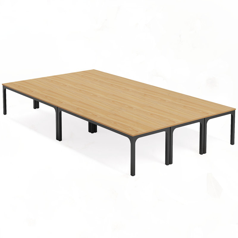 Dining Table Large Rectangle Kitchen Dinner Table, Walnut, Black