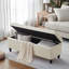 50.5‘ Wide Tufted Faux Leather Upholstered Storage Bench-420300151