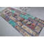 Tapis vintage rétro style bohème en patchwork turc pour un couloir élégant