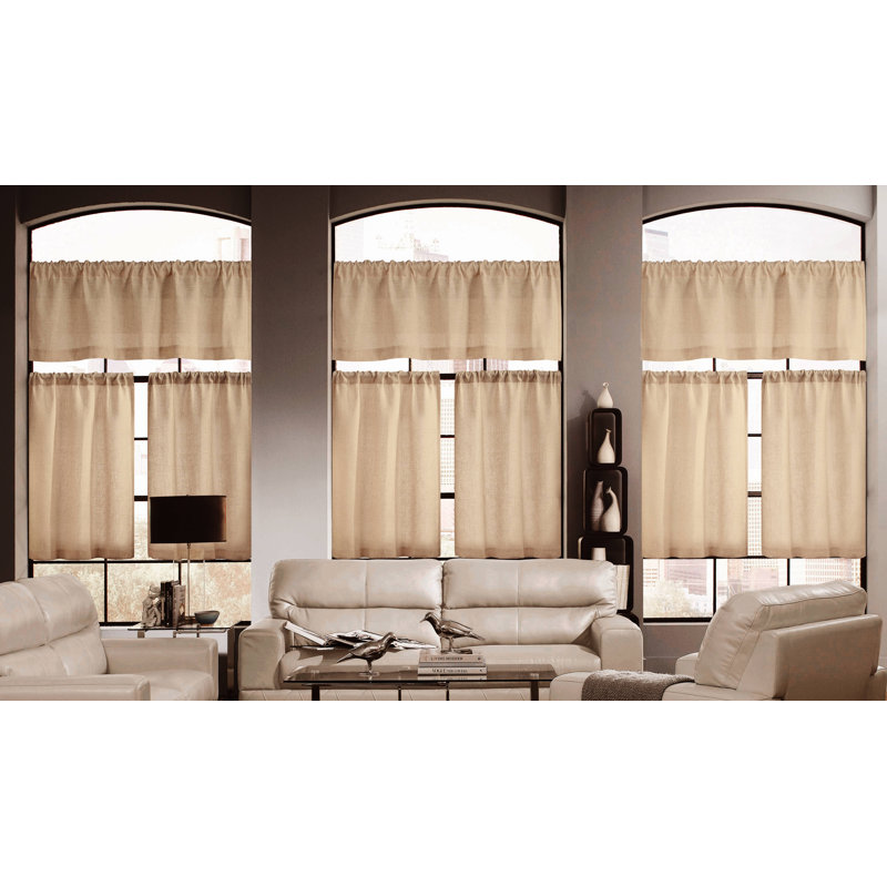 Hardman Linen Tailored Kitchen Curtain, Wheat