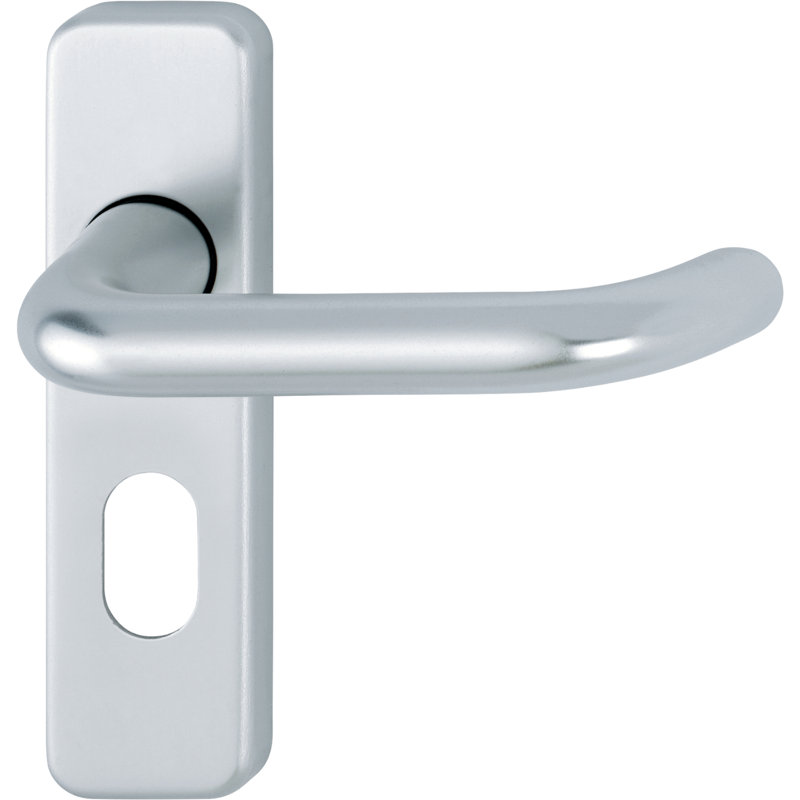 Amalina Keyed Right Hand Door Handle, Aluminium Silver