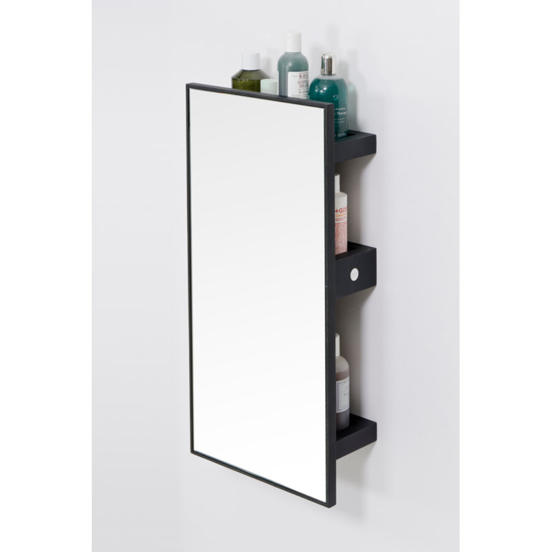 Slimline Rectangle Solid Wood Wall Mirror, Dark Oak