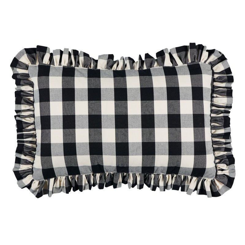 Camden Cotton Check Pillow, 14" x 20"