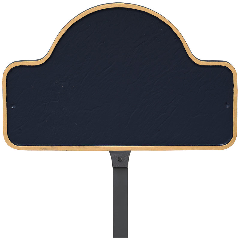 Plaque d'adresse avec arche Petite Lexington, Bleu marine / doré