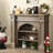 Brown Solid Wood Freestanding Fireplace