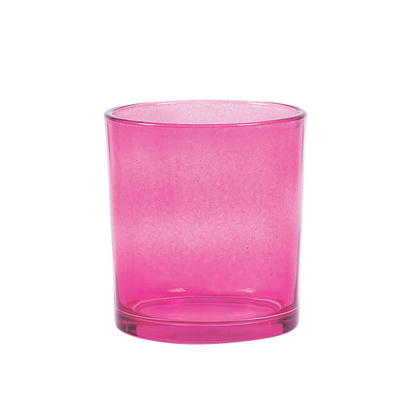 Glass Table Vase, Pink, 4.9" H x 8.4" W x 10.9" D