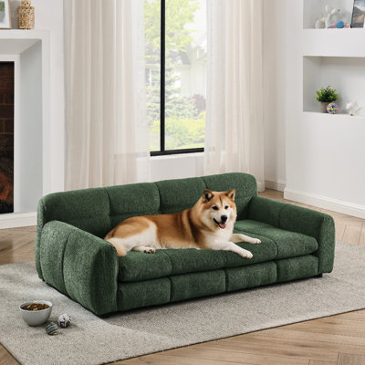 Olive Dog Bed For Large Dogs, With Comfortable And Backrests Pet Big Linen