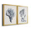 "Blue Antique Coral III", ensemble de 2 reproductions de cadres rectangulaires sur toile-760810038-760810027