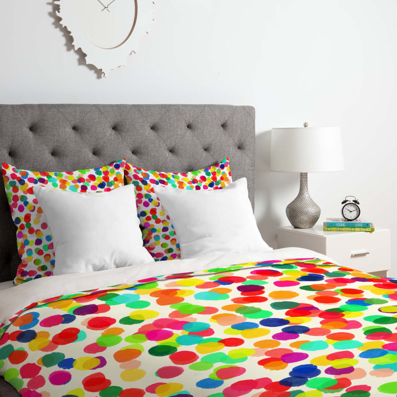 Rebecca Allen Polyester Dots Duvet Cover, Twin/Twin XL Duvet Cover + 1 Standard Sham