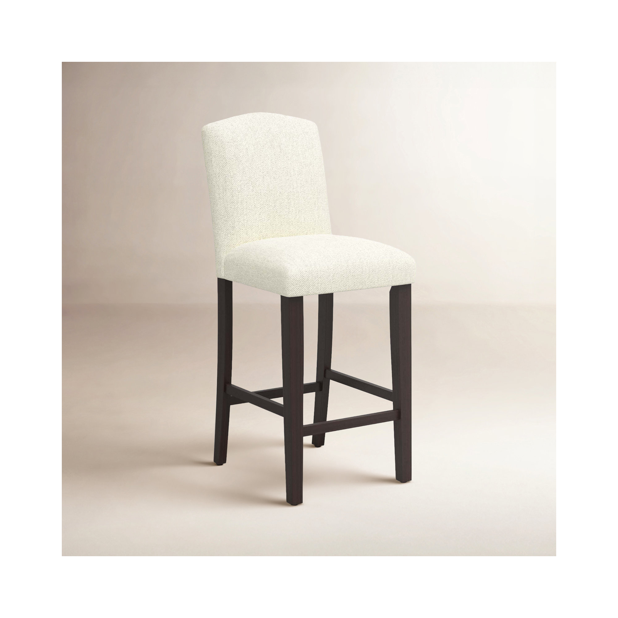 April Upholstered Stool, Bar Stool (31" Seat Height), Milsap Canvas Sustain® Tweed, Black Wood