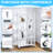 5-Tier Foldable Metal Shelving Unit with Wheels