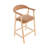 Contemporary Upholstered Bar Stool With Wood Legs And Curved Back-1980925664