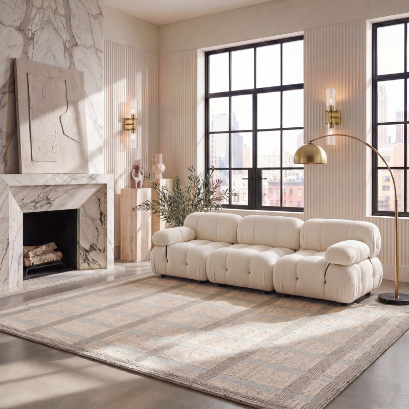 Hand Tufted Geometric Indoor Rug, Rectangle 8' x 10'