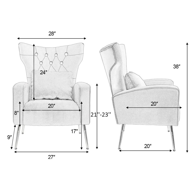 Velvet Armchair, White Velvet