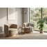35" Wide Modern Swivel Faux Leather Upholstered Barrel Chair(Set Of 2)