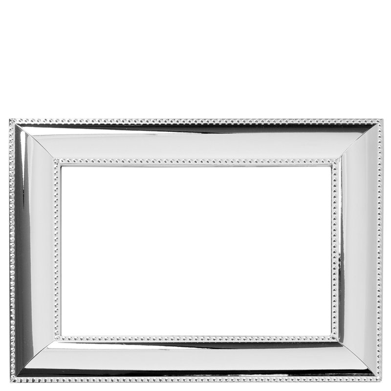 Cadre photo perle acier argenté 5X7, H 8,2 po x l 5,9 po x P 0,79 po