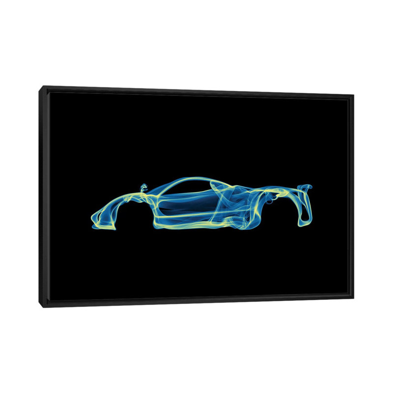 Pagani Zonda, impression sur toile tendue, H 18 po x l 26 po x P 1,5 po, Toile encadrée noire, Pas de tapis