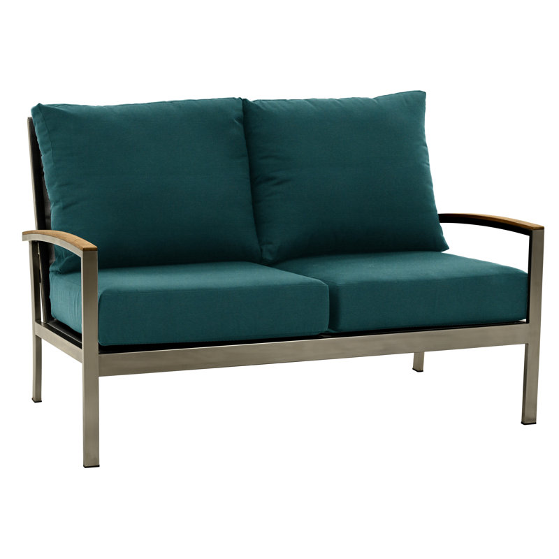 Avanti Stainless Steel Sling Outdoor Deep Seating 2 - Seater, Cast Lagoon