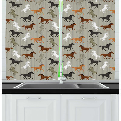 Horses Tailored Kitchen Curtain