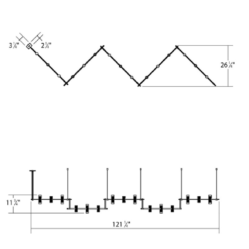 Lustre linéaire à 15 lumières DEL Suspender®
