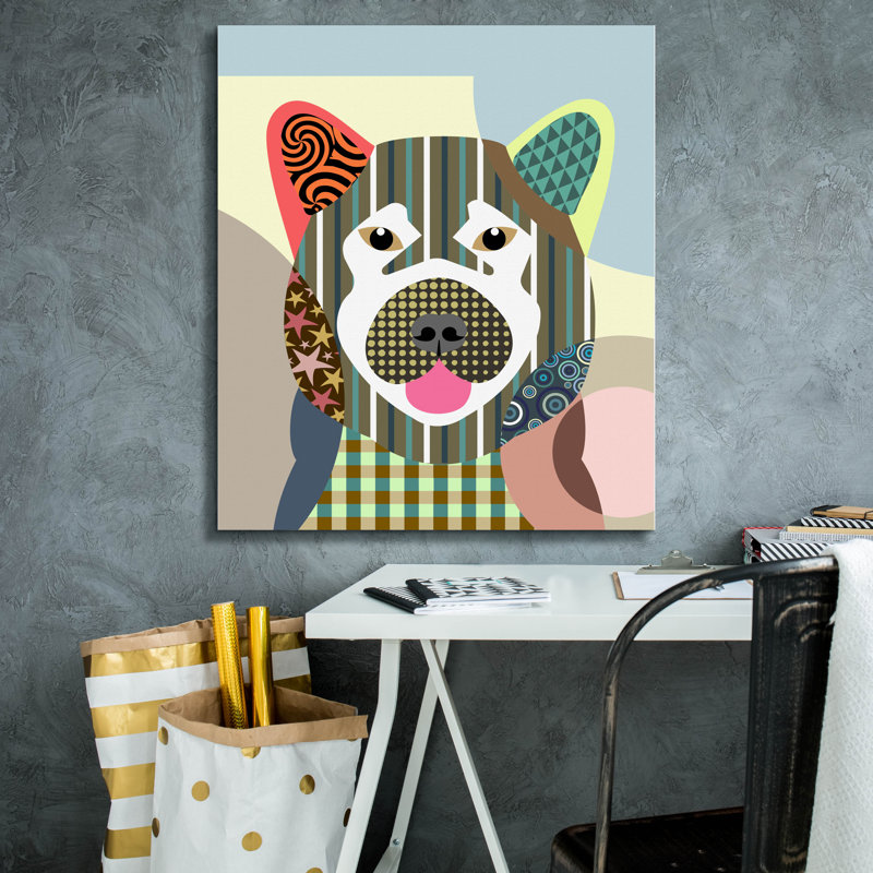 «Akita Dog» par Lanre Adefioyue, H 30 po x l 26 po x P 1,5 po