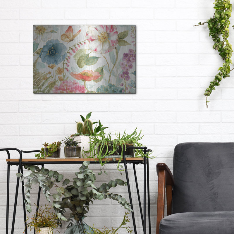 «Rainbow Seeds Flowers I On Wood» par Lisa Audit, H 12 po x l 16 po