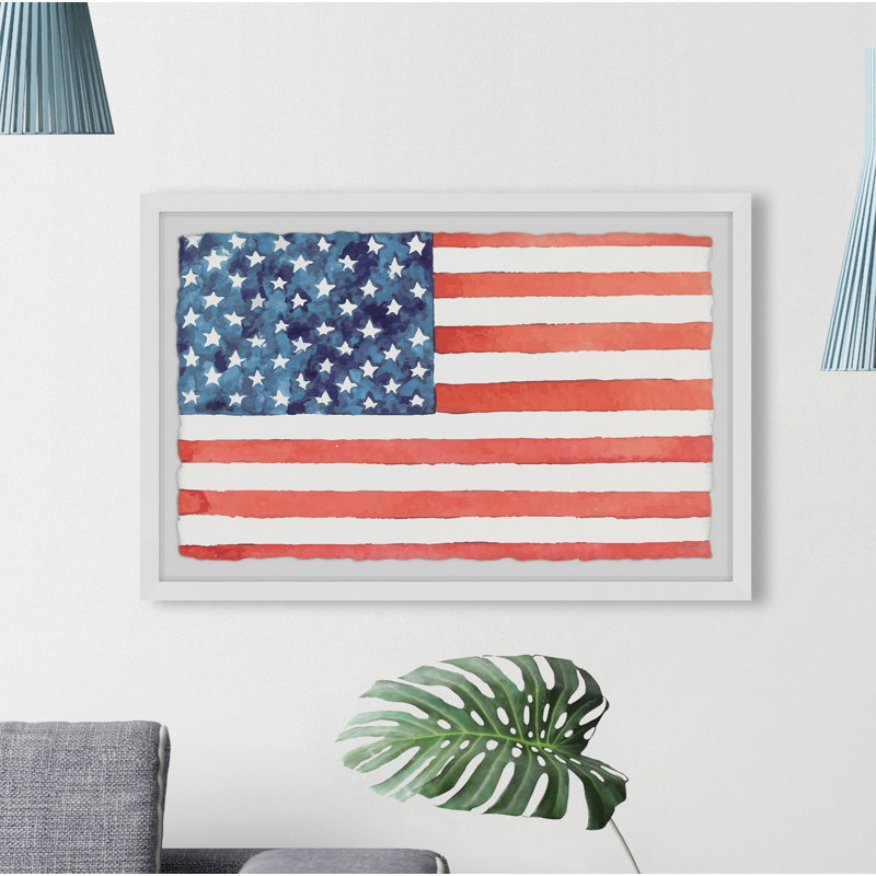 Impression encadrée « Flag of America », H 30 po x l 45 po x 1,5 po