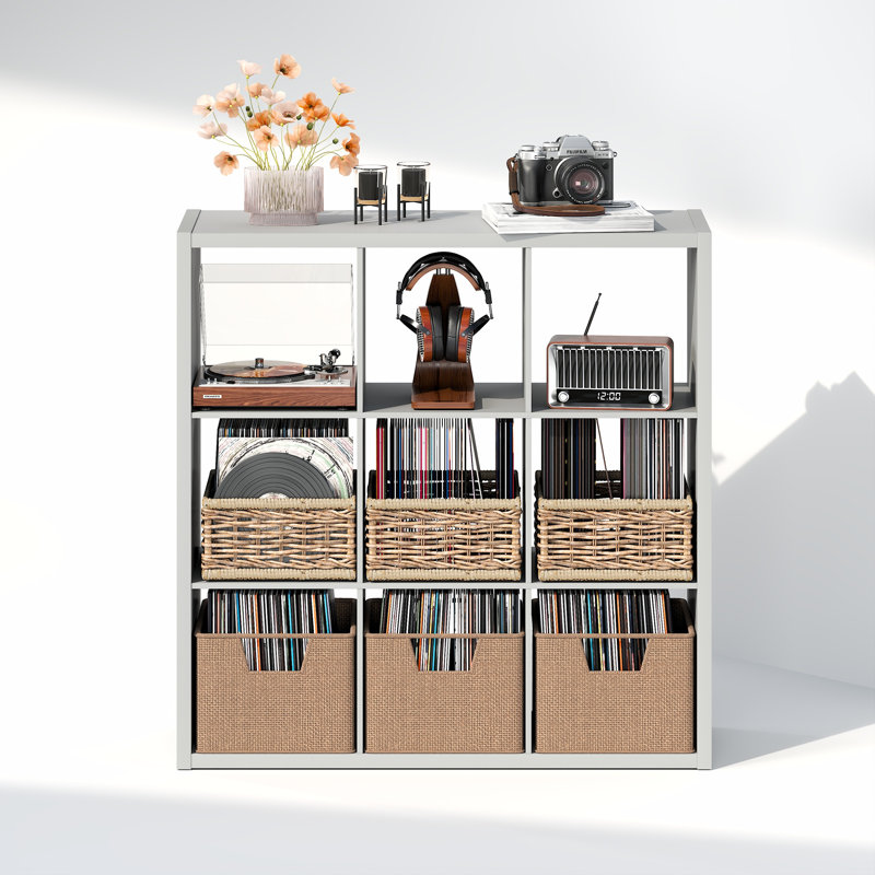 Tanvee 111.2cm H Media Shelves, Light Grey