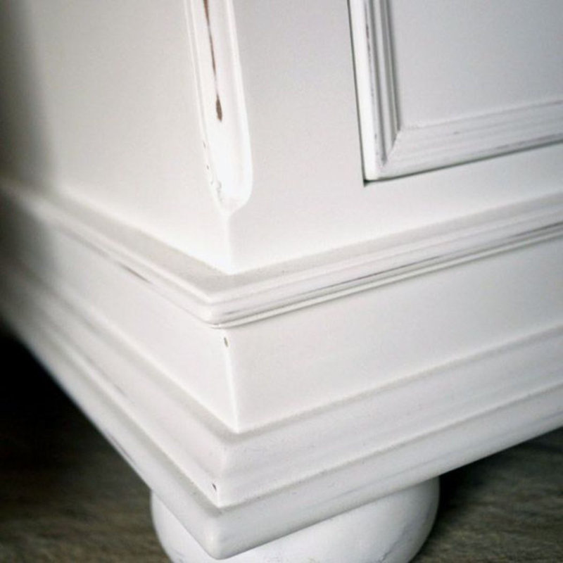 Cram 41cm W Solid Wood Bedside Table, Left Orientation, White