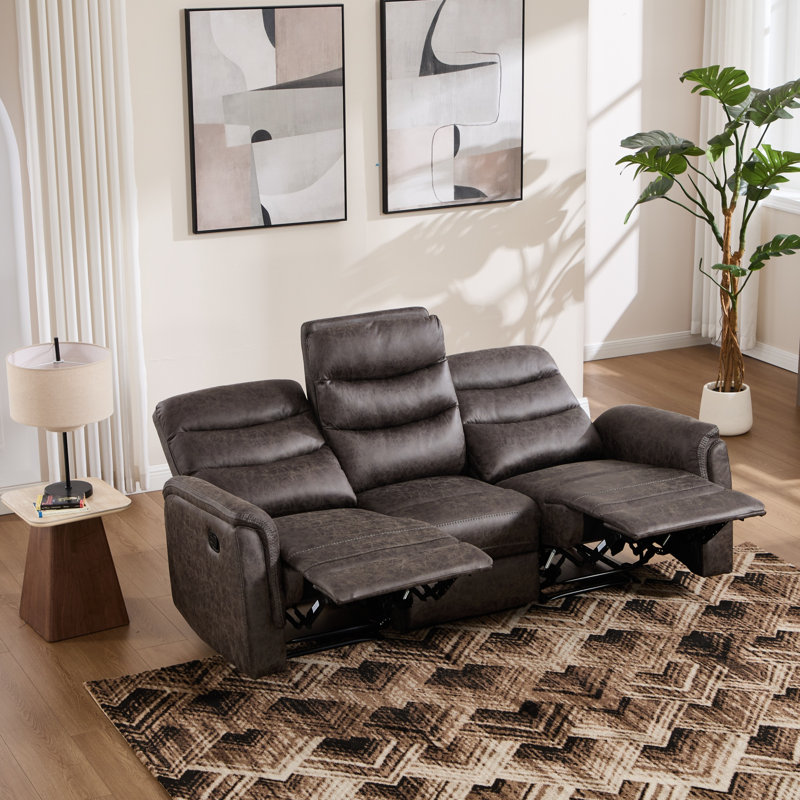 Canapé inclinable manuel rembourré Garst, Taupe Grey