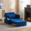 Canapé-lit convertible 3 en 1 avec plateau de chargement, tissu bleu, taille adulte